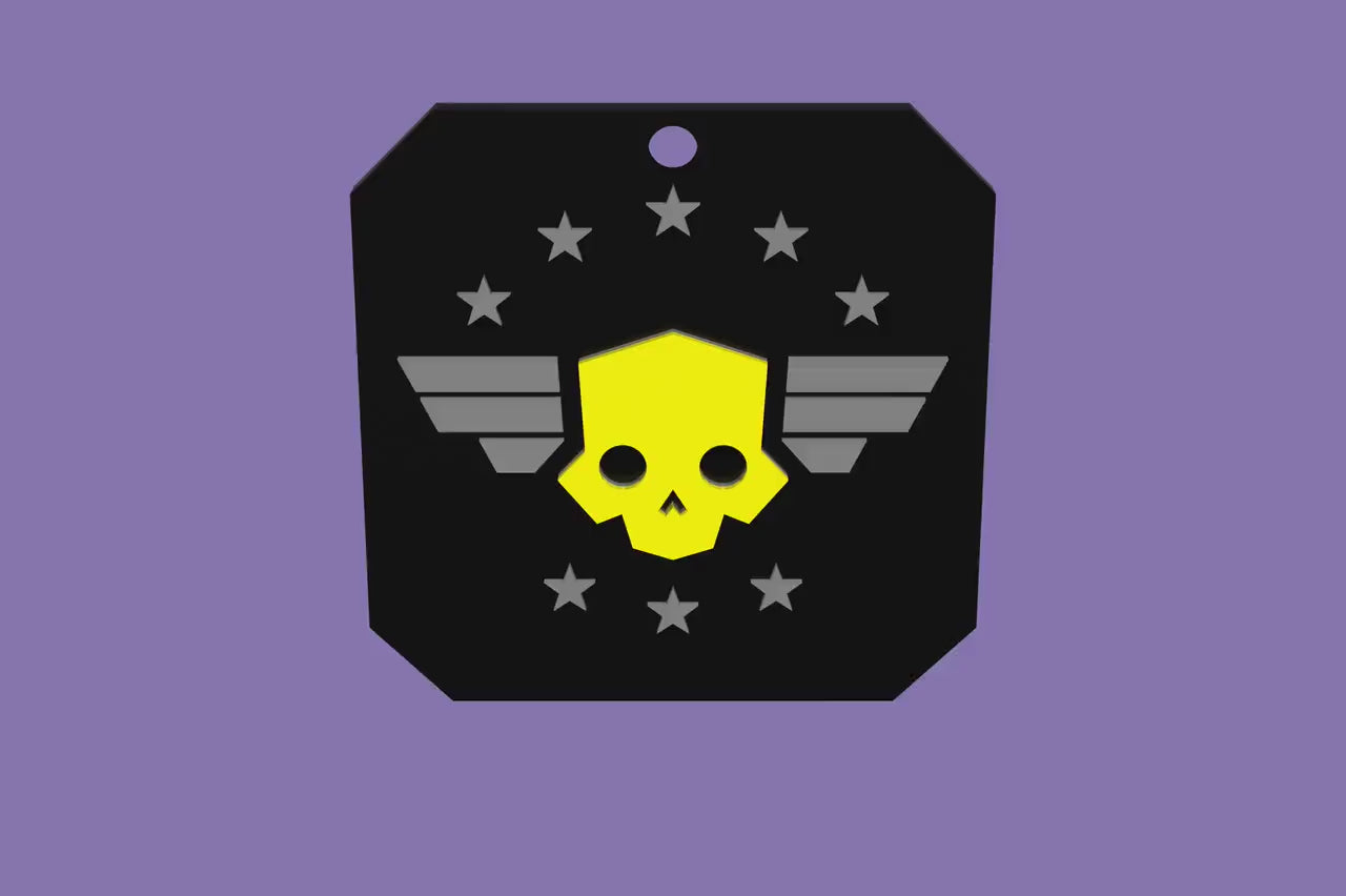 Helldivers 2 logo Keychain 3D printed! 65mm