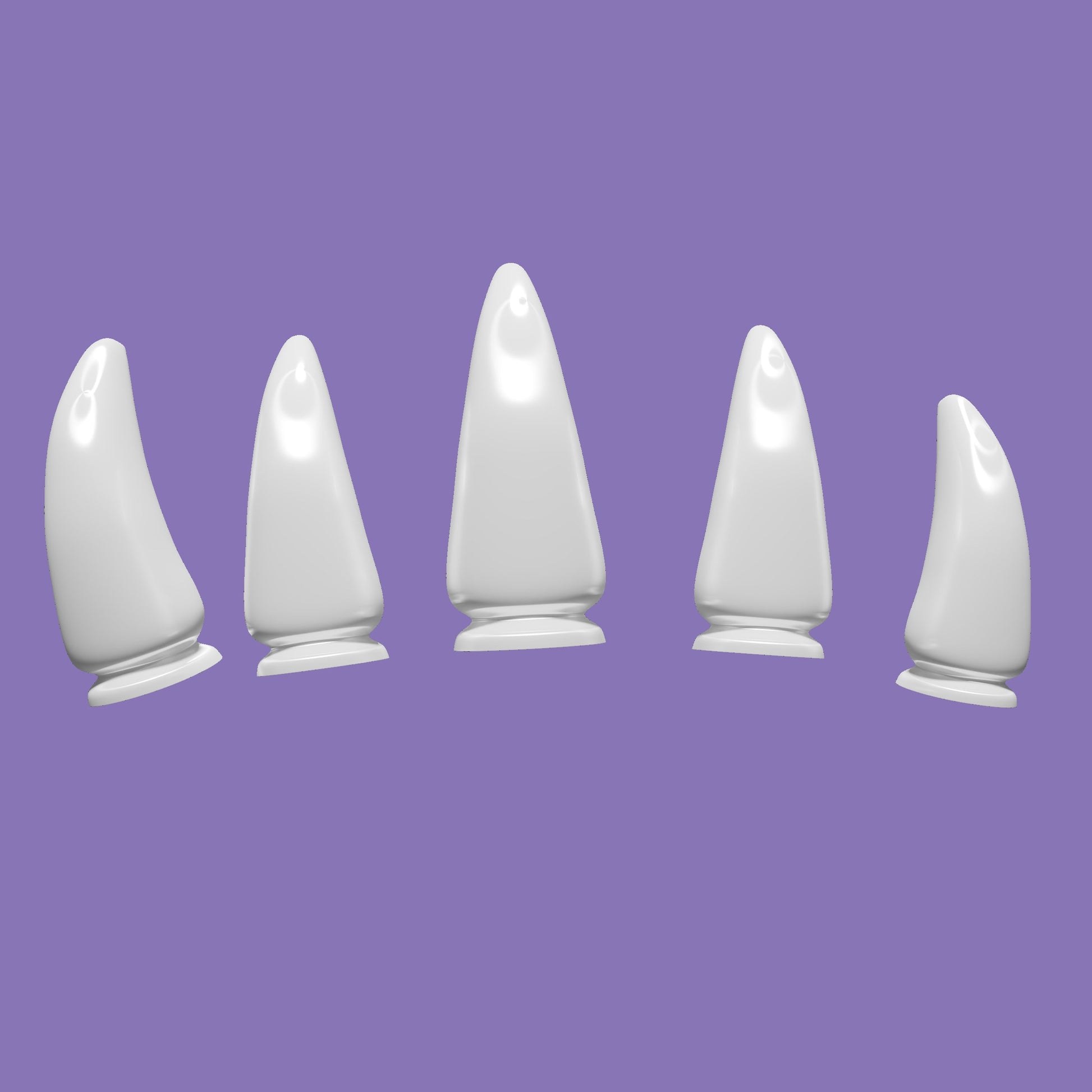 Fursuit Claws 5-Set (+ 1 spare) for Paws (3D-Printed) 40mm