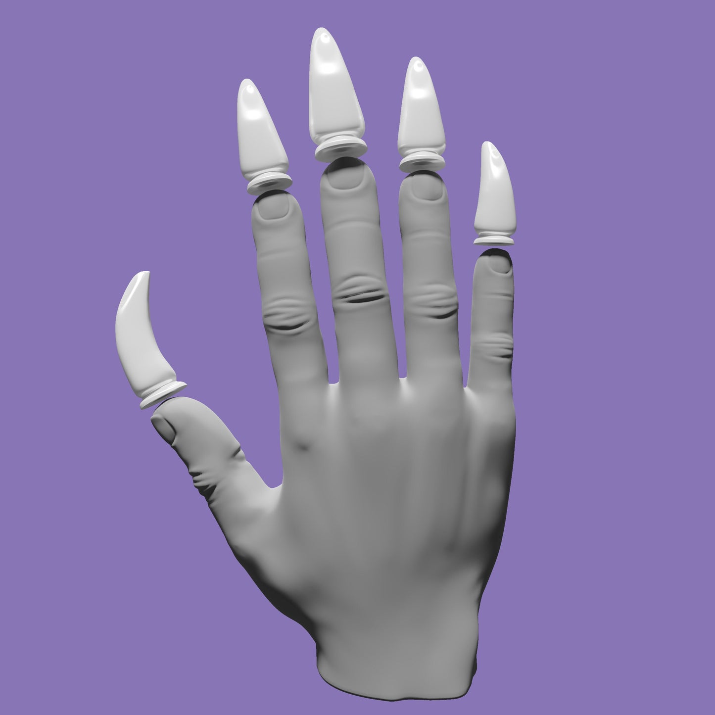 Fursuit Claws 5-Set (+ 1 spare) for Paws (3D-Printed) 40mm