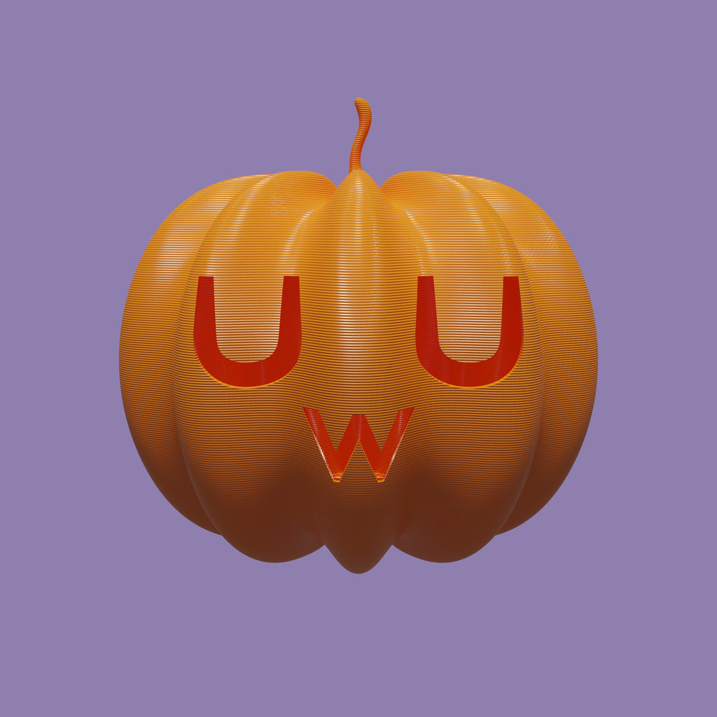 3D Printed UwU/OwO Pumpkin - Kawaii Halloween Decoration