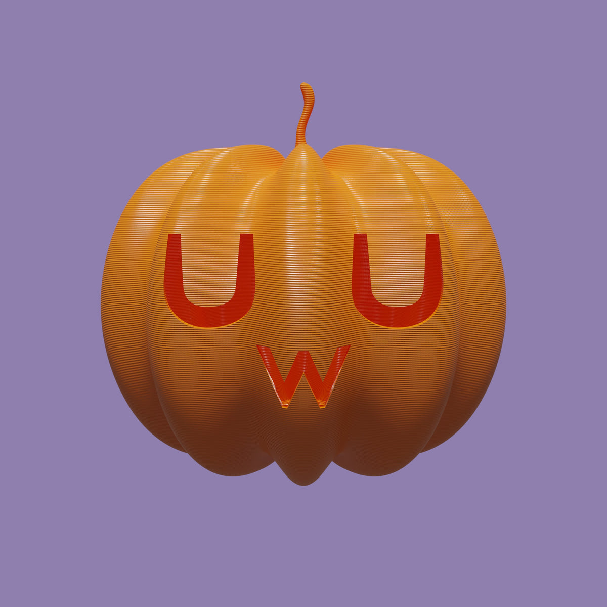 3D Printed UwU/OwO Pumpkin - Kawaii Halloween Decoration
