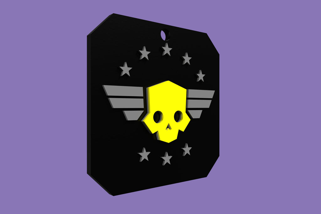 Helldivers 2 logo Keychain 3D printed! 65mm