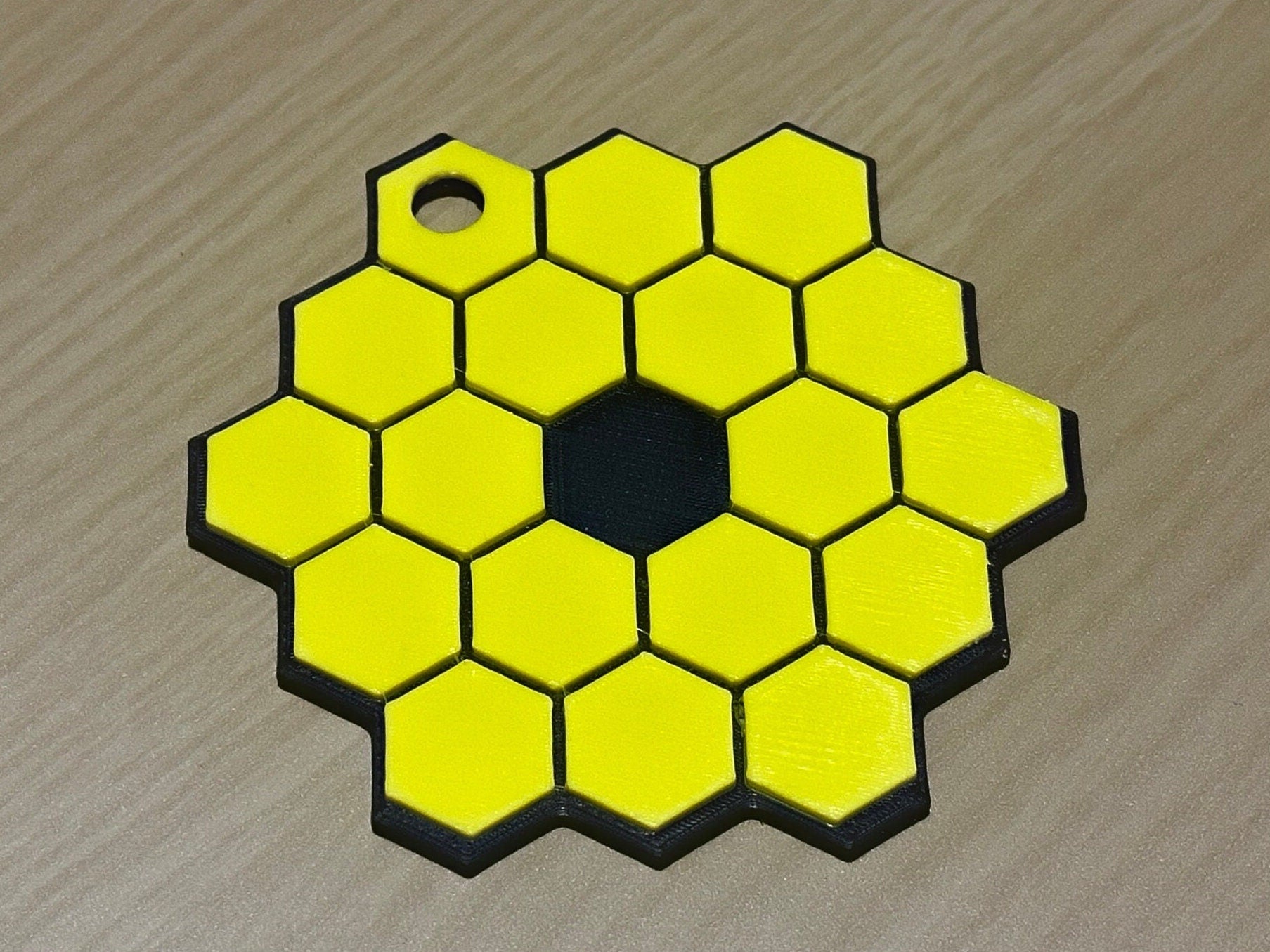 James Webb Space Telescope Main Mirror Keychain or necklace: A Glimpse into the Universe 3D Printed!