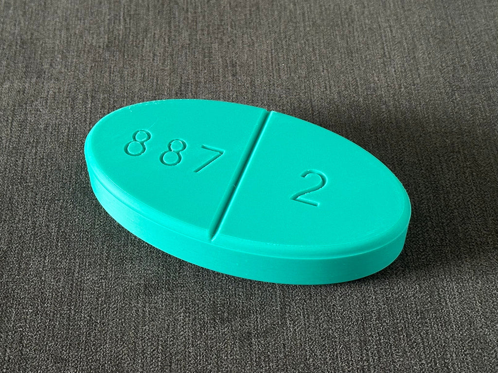 Giant Estradiol pill 2mg 3D printed trans LGBTQ+ 150mm