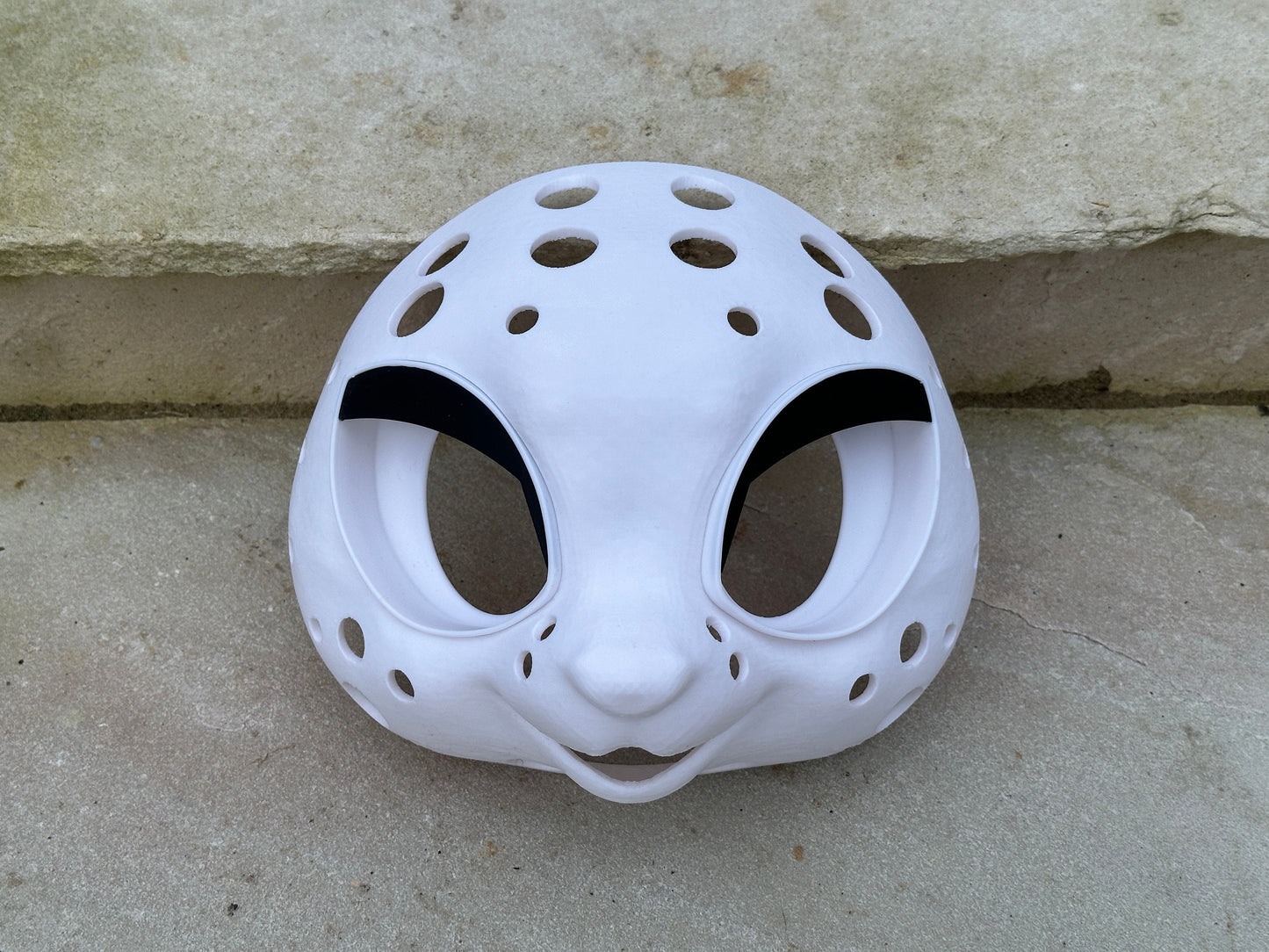 Front view of a feline kemono style 3D printed fursuit base