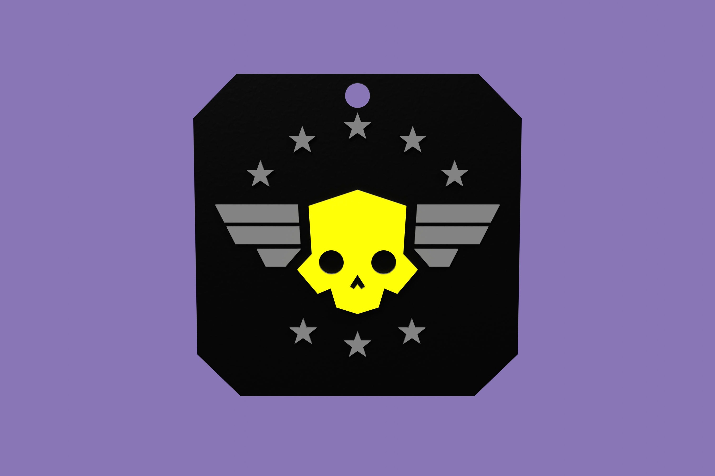 Helldivers 2 logo Keychain 3D printed! 65mm