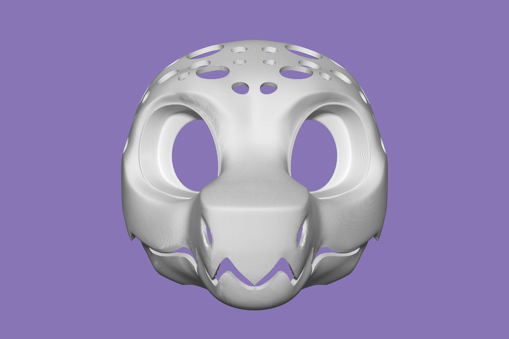 V2 Wickerbeast 3D Printed Fursuit Head Base with Articulating Jaw, Customizable Wicker Beast Costume for Furries