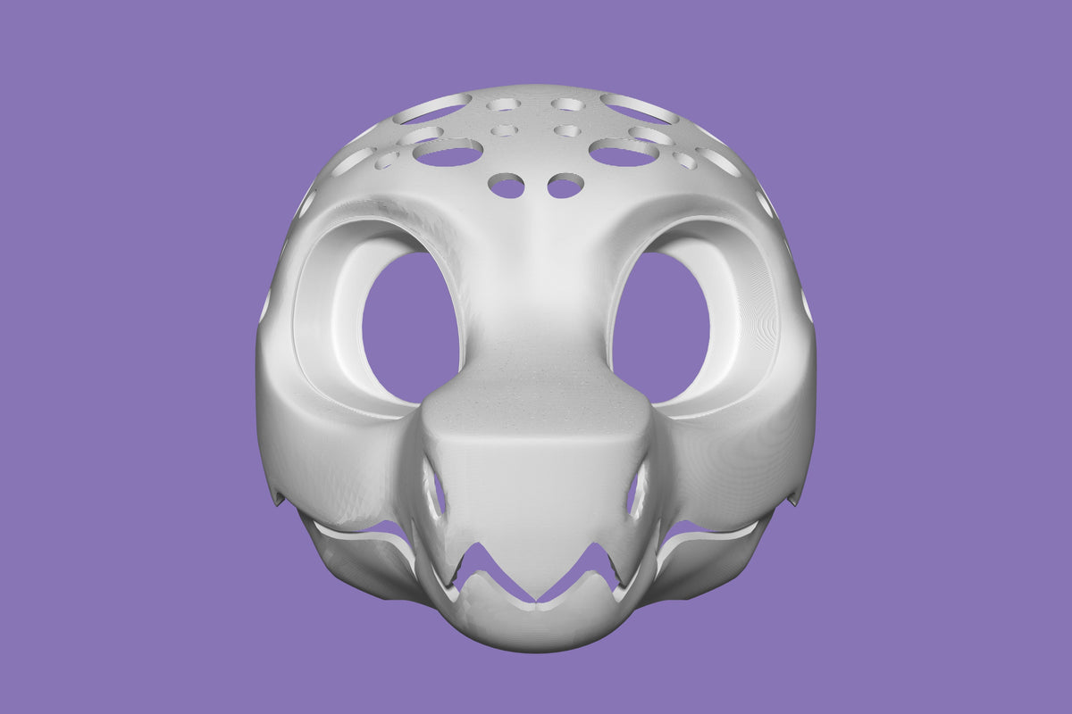 V2 Wickerbeast 3D Printed Fursuit Head Base with Articulating Jaw, Customizable Wicker Beast Costume for Furries