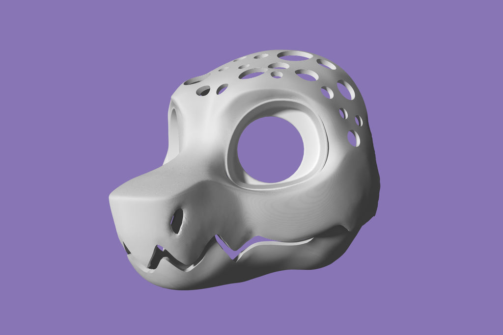 V2 Wickerbeast 3D Printed Fursuit Head Base with Articulating Jaw, Customizable Wicker Beast Costume for Furries
