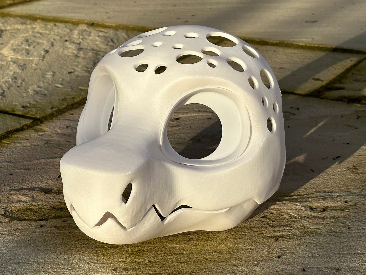 V2 Wickerbeast 3D Printed Fursuit Head Base with Articulating Jaw, Customizable Wicker Beast Costume for Furries