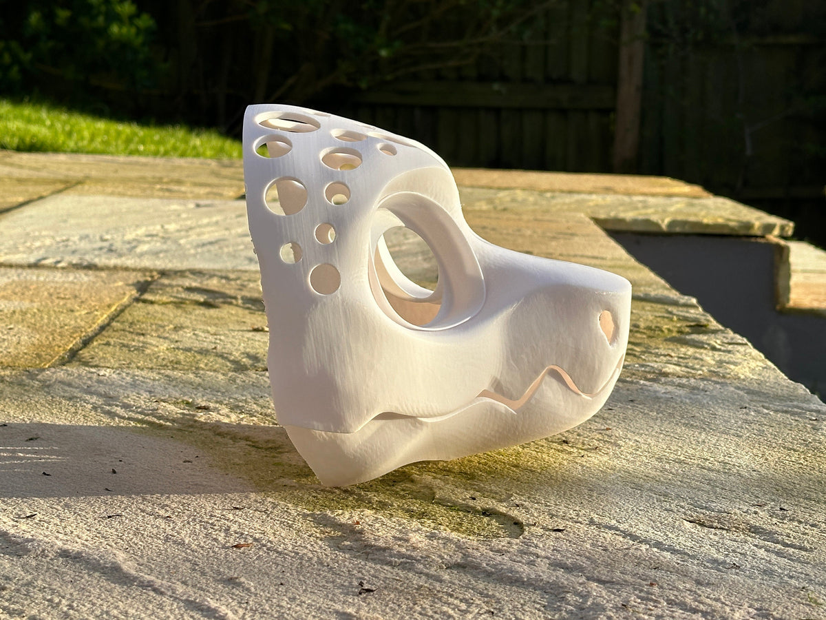 V2 Wickerbeast 3D Printed Fursuit Head Base with Articulating Jaw, Customizable Wicker Beast Costume for Furries