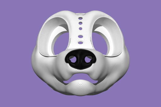 Toony Dog Canine 3D Printed Fursuit Head Base w/ eye blanks & nose! - Costume base for Furries