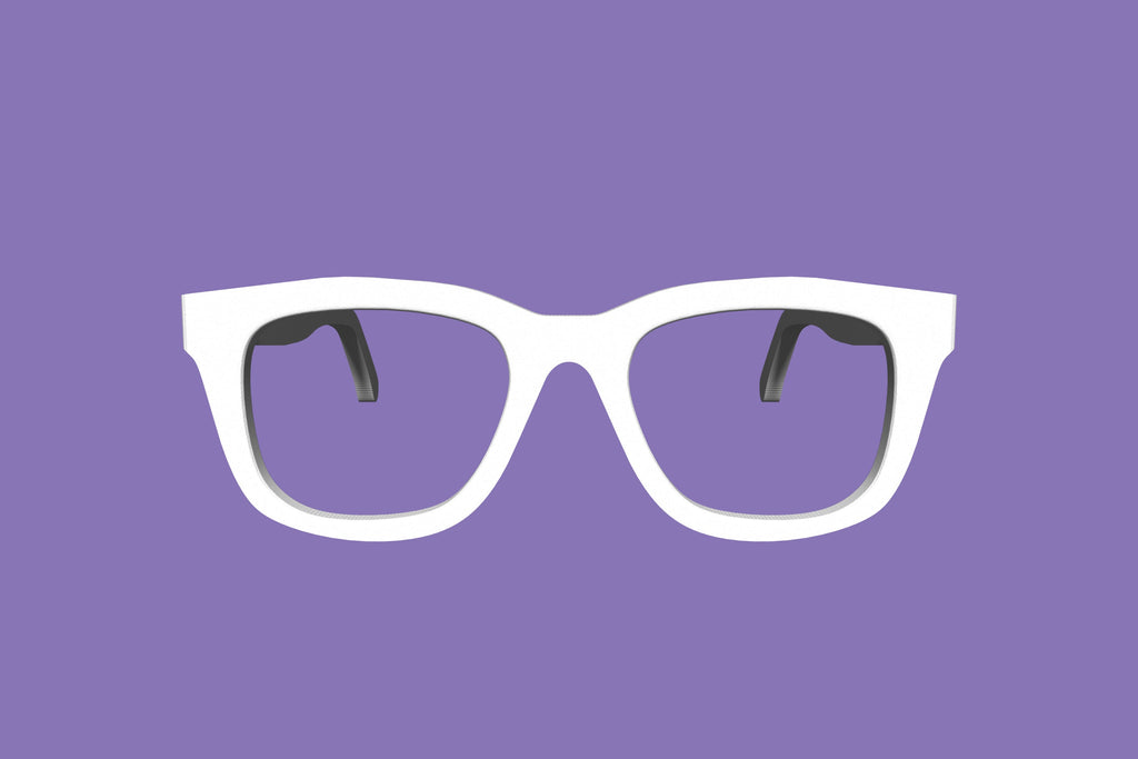 Front view of 3D printed fursuit costume glasses