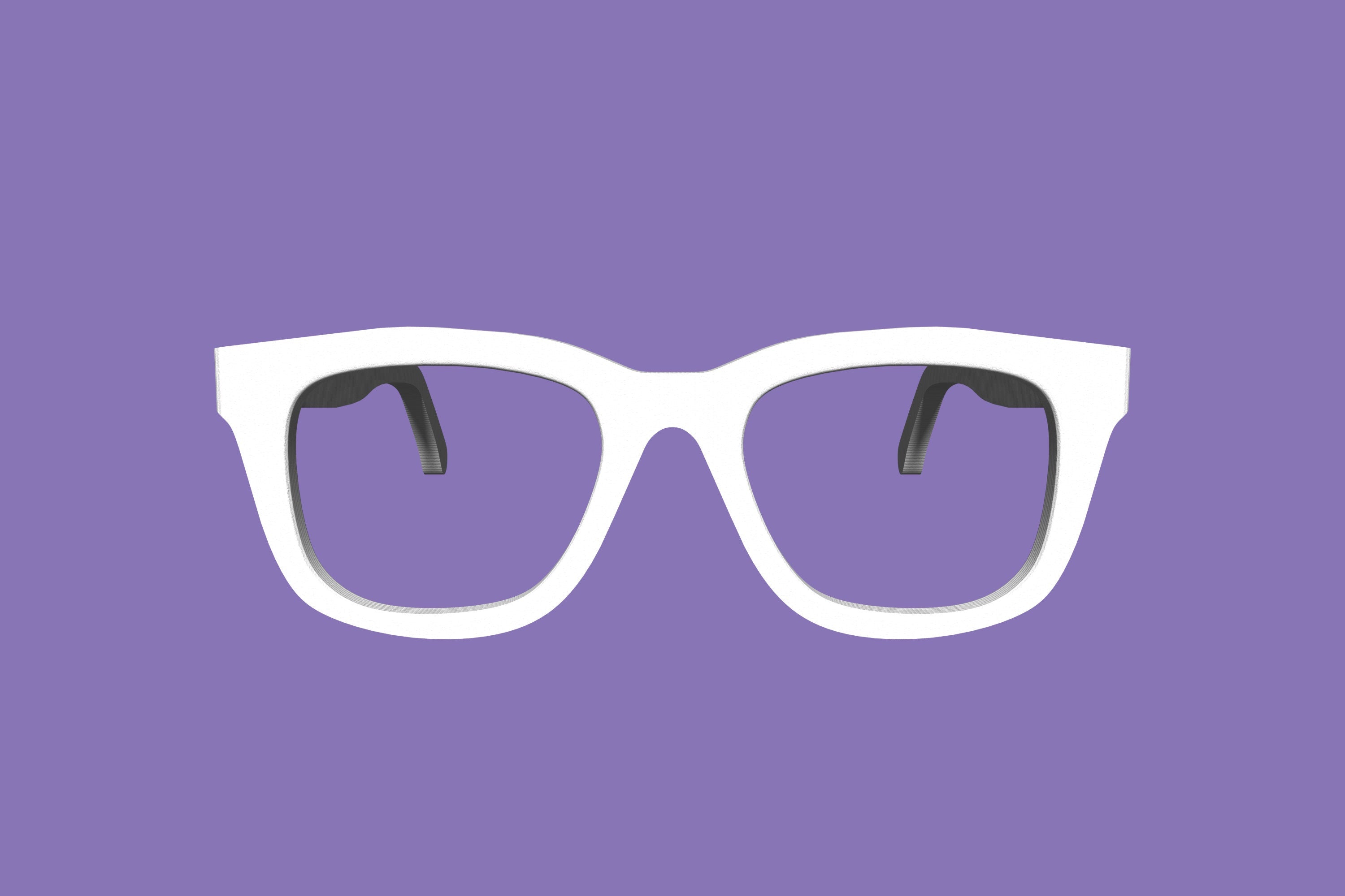 Front view of 3D printed fursuit costume glasses