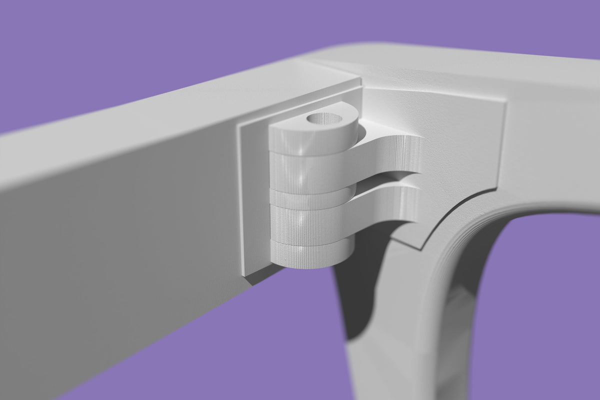 Close up of the hinge mechanism