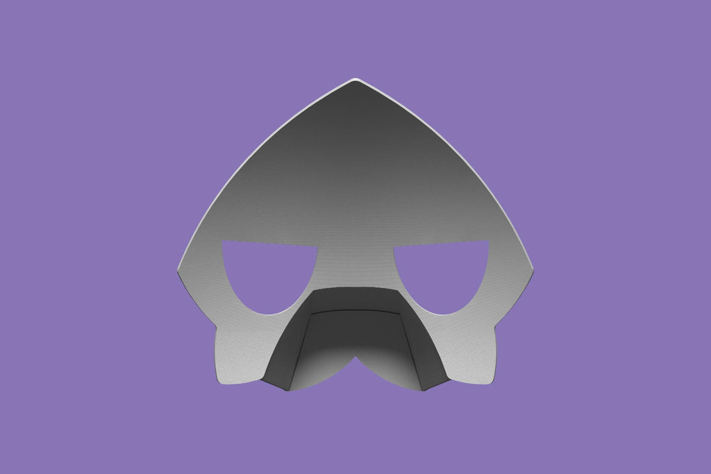 Rear view of angular puro fursuit mask