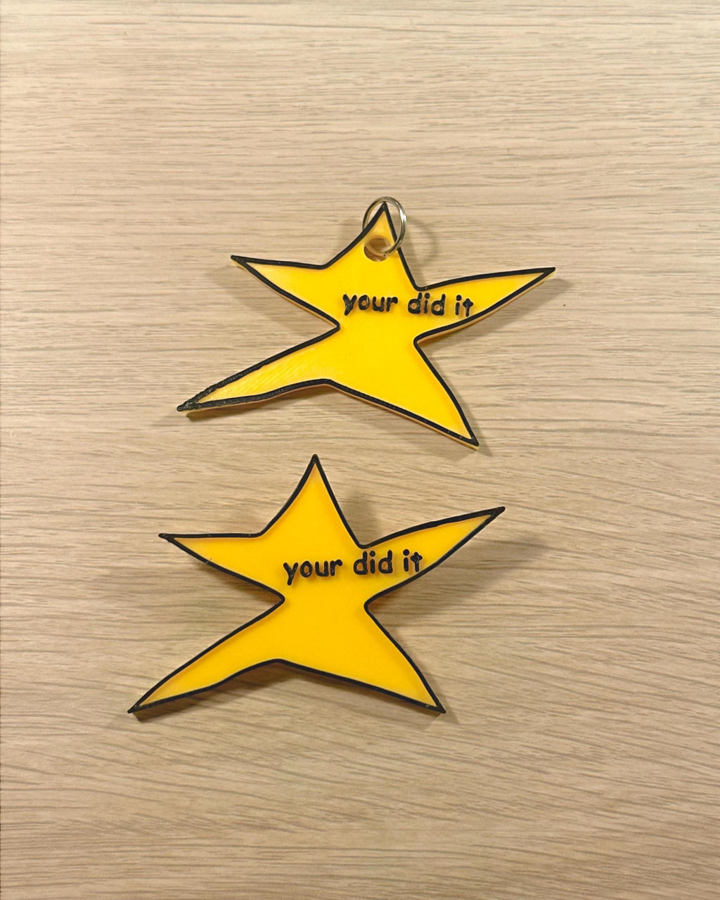 Your Did It - Keychain | Funny Motivational | Congrats Gift | Meme-Style Charm | Yellow Star Keychain