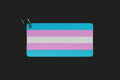 3D Printed Trans Flag Keychain – Transgender Pride Keyring in PLA+