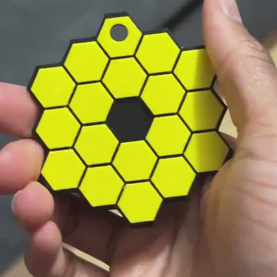 James Webb Space Telescope Main Mirror Keychain or necklace: A Glimpse into the Universe 3D Printed!