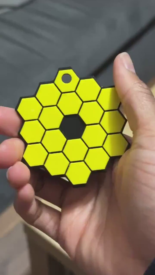 James Webb Space Telescope Main Mirror Keychain or necklace: A Glimpse into the Universe 3D Printed!