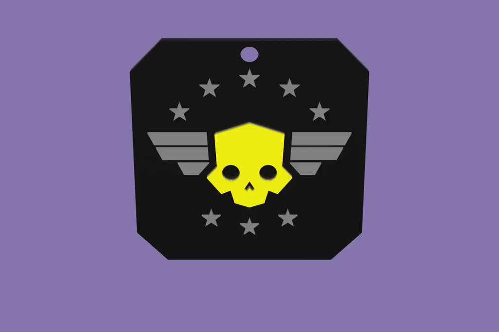 Helldivers 2 logo Keychain 3D printed! 65mm